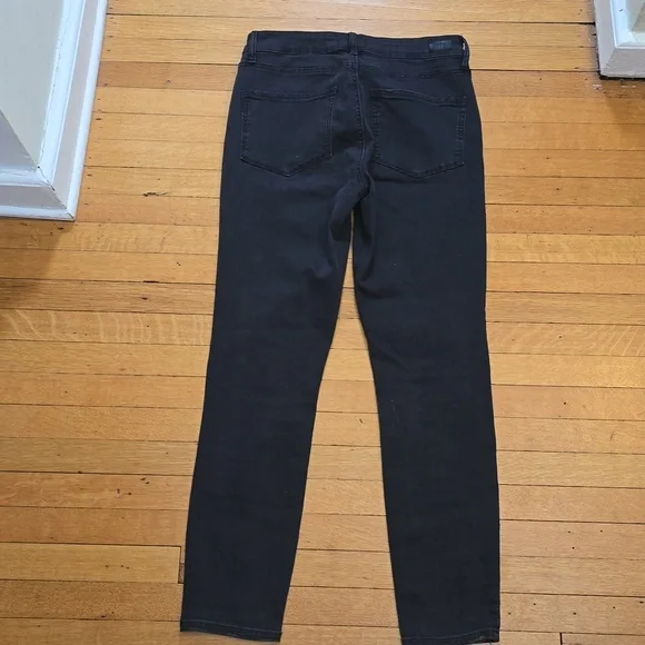 PAIGE, Hoxton, Ankle High Rise Button Fly Jeans, Black, VGUC, Women's 29 - Picture 2 of 14